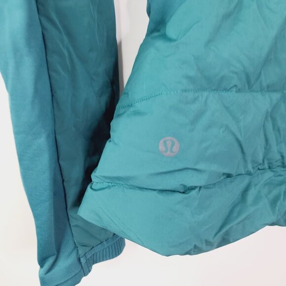 Lululemon Women's Teal Running Down for It All Thermal Puffer Jacket Size 4 - Picture 4 of 7